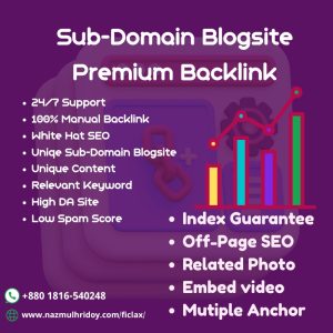 Sub-Domain Blog Site Premium Backlink Service : 100% Google Indexed | DoFollow | Manual Backlinks